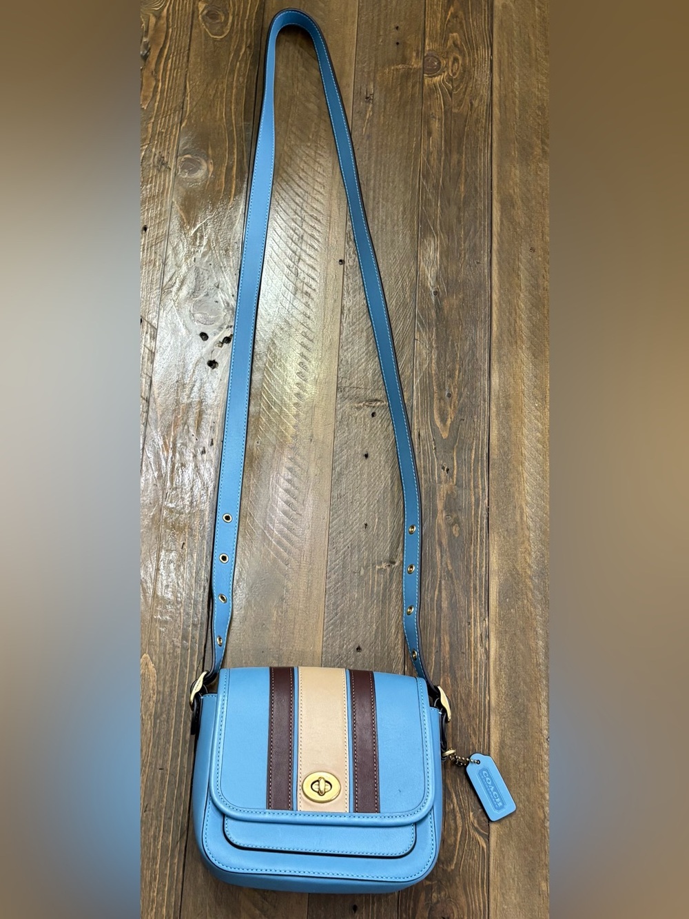 Coach Rambler Crossbody 16 in Pacific Blue